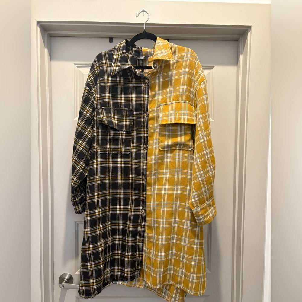 Dressed in LALA Oversized Two-Toned Grunge Flannel
